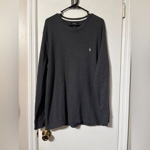 Polo Ralph Lauren Sleepwear Waffle Knit Long Sleeve Gray Shirt size xl